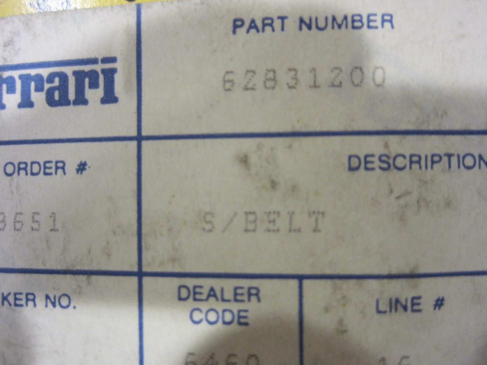 Ferrari 348 TB-TS (93) - Seat Belts Set Of Two - Part# 62831200
