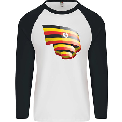 Krause Uganda Flagge Uganda Tag Fußball Herren L/S Baseball Maglietta