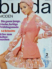 vecchio quaderno moda Burda edizione 2 del 1970 completo di istruzioni + modelli di taglio