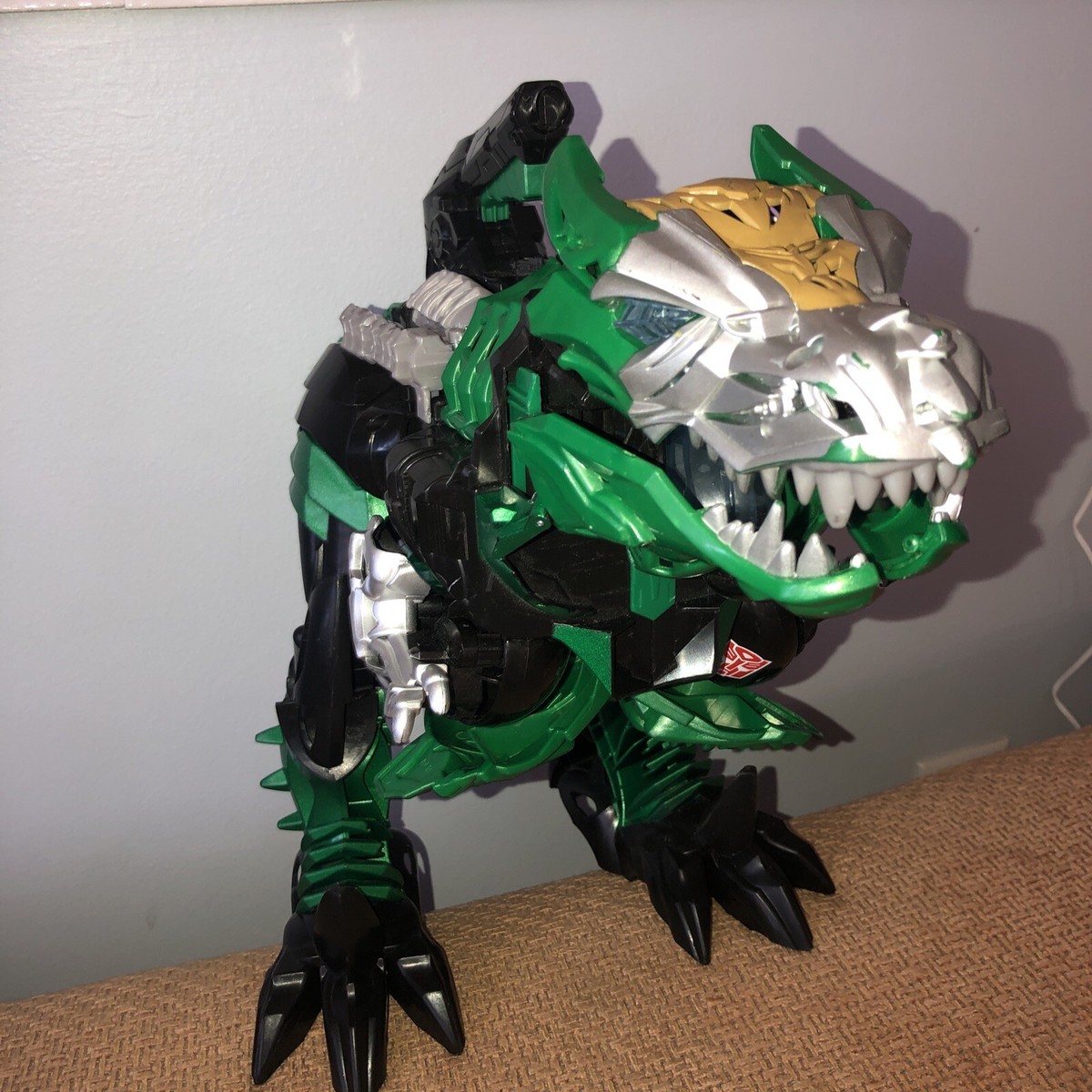 Transformers Stomp Chomp Grimlock Green Dinosaur Sounds 20” No