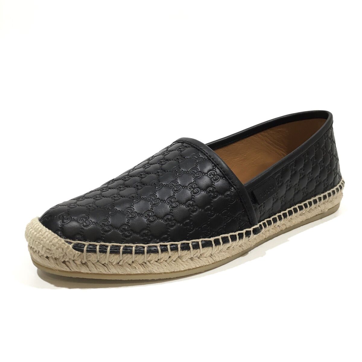 GUCCI 567106 MICROGUCCISSIMA LEATHER ESPADRILLES -BLACK GUCCI 567106 MICROGUCCISSIMA LEATHER ESPADRILLES -BLACK