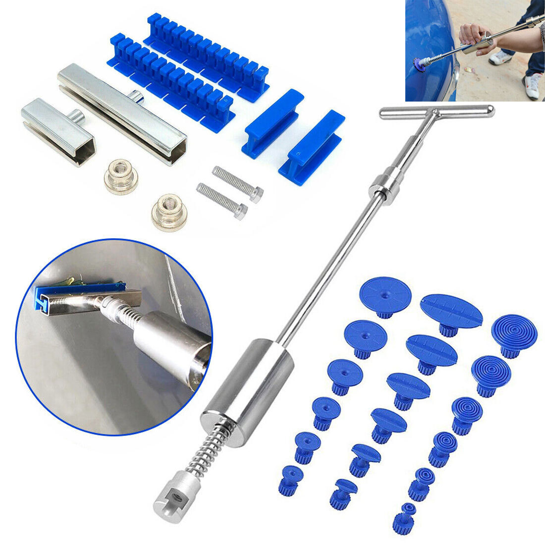 Car Body Slide Hammer Paintless Dent Repair Tool Puller Lifter Hail Removal Kit eBay