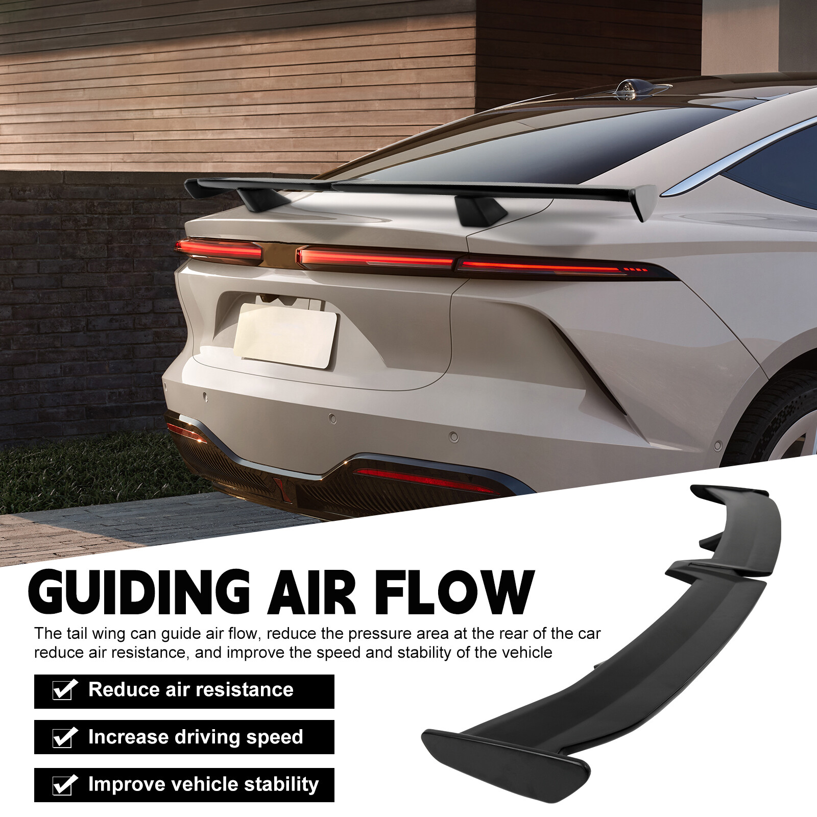 55" PRO Style Rear Trunk Spoiler Wing Drill-free For Lamborghini Urus 2018-2025