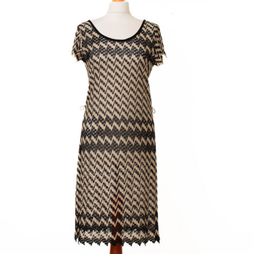 Women's JOSEPH RIBKOFF Black Short Sleeve Transparent Dress Size D 40 - Picture 1 of 5