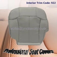 For 2002 Cadillac Escalade Driver Side Bottom Perforated Leather Seat Cover Gray