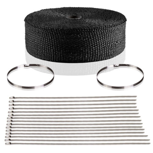 15 m cinta de protección térmica de titanio cinta de escape hasta 1400 ° protección térmica colector negro - Imagen 1 de 18