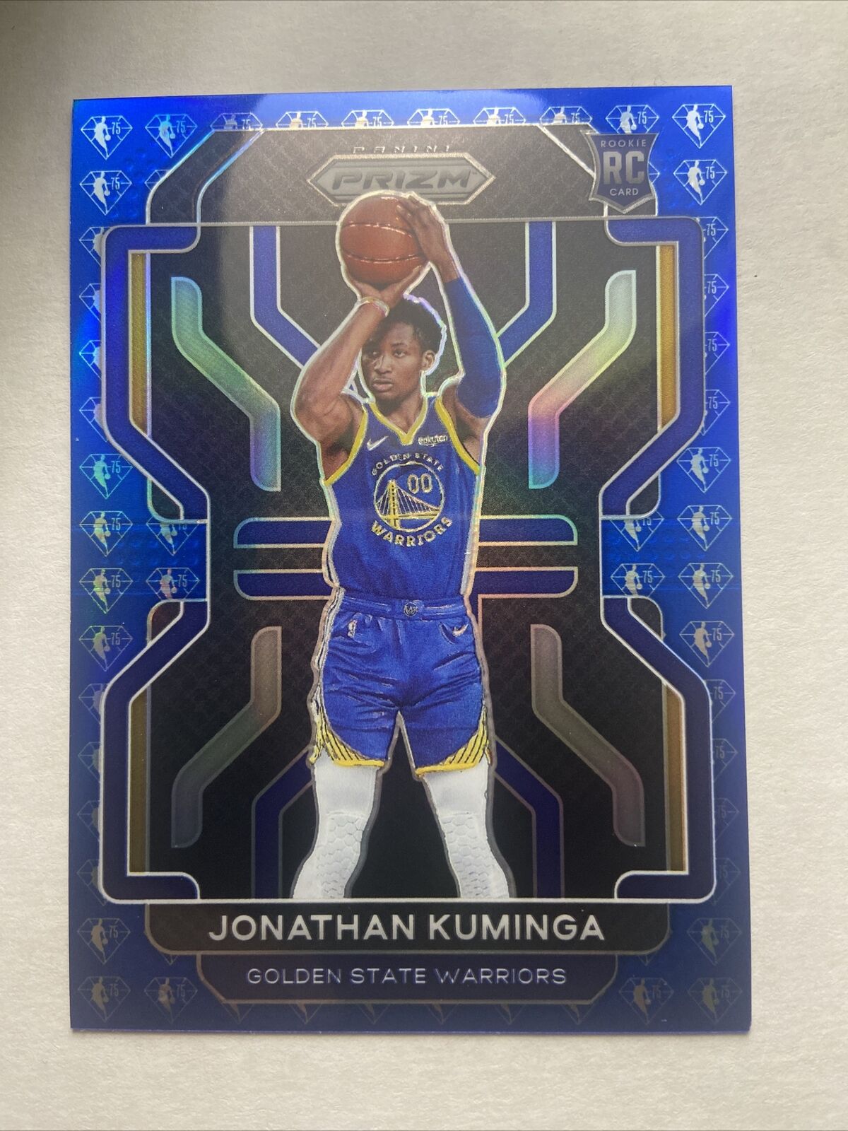 2021-22 Prizm Silver Jonathan Kuminga #307 RC Blue NBA 75th Anniversary Rookie💎