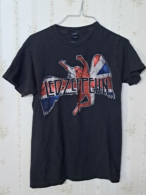 Led Zeppelin Icarus ''Union Jack'' Black T-shirt  Adult Sz S