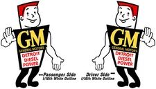 General Motors Jimmy Diesel Detroit Diesel Power GM Vintage 1950's Sticker Decal