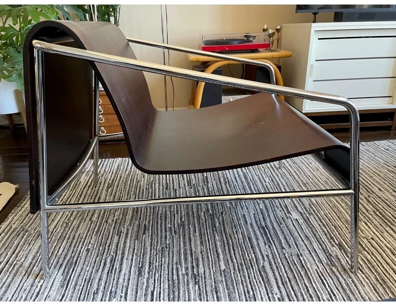 Juego de 2 - Sillones Piero Lissoni para Artelano "Milán-París" - Cromo y roble Foto 4 de 4