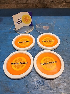 Vintage Sunoco Advertising Coasters Set Think Of Sunoco