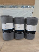 3 Mainstays Gray Paw Fleece Throw Blanket, Standard Throw, Ultra Soft Blanket