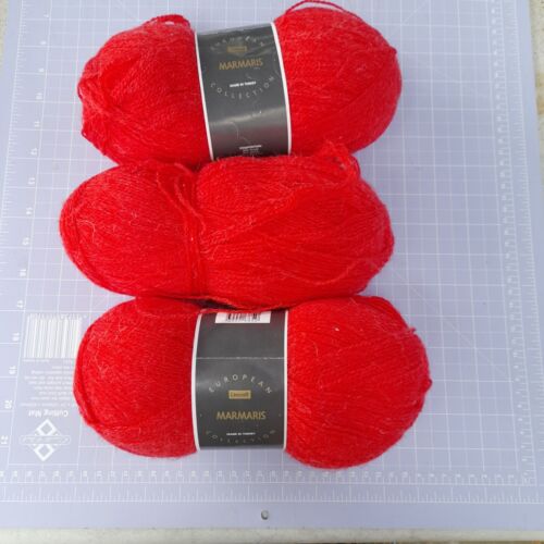 RED LINCRAFT EUROPEAN COLLECTION MARMARIS YARN - 100 grams x 3 - Picture 1 of 8
