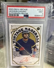 2023 Onyx Premium Jackson Chourio Red INK Auto /25-POP 2🔥 PSA 9 