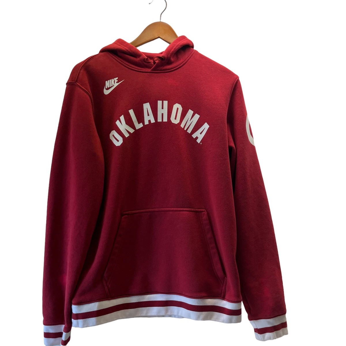 Oklahoma Sooners Nike Hoodie Sweatshirt Retro Side Logo Medium T10 A6