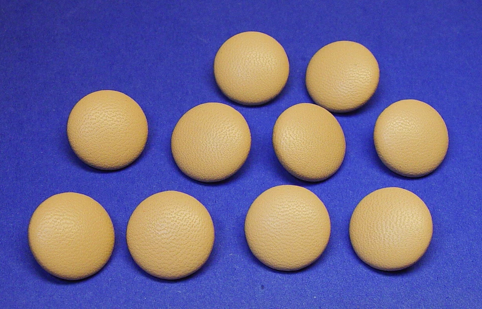 10 MADE IN USA peachy beige tone soft genuine leather jacket buttons 20mm 13/16" - Image 2 of 4