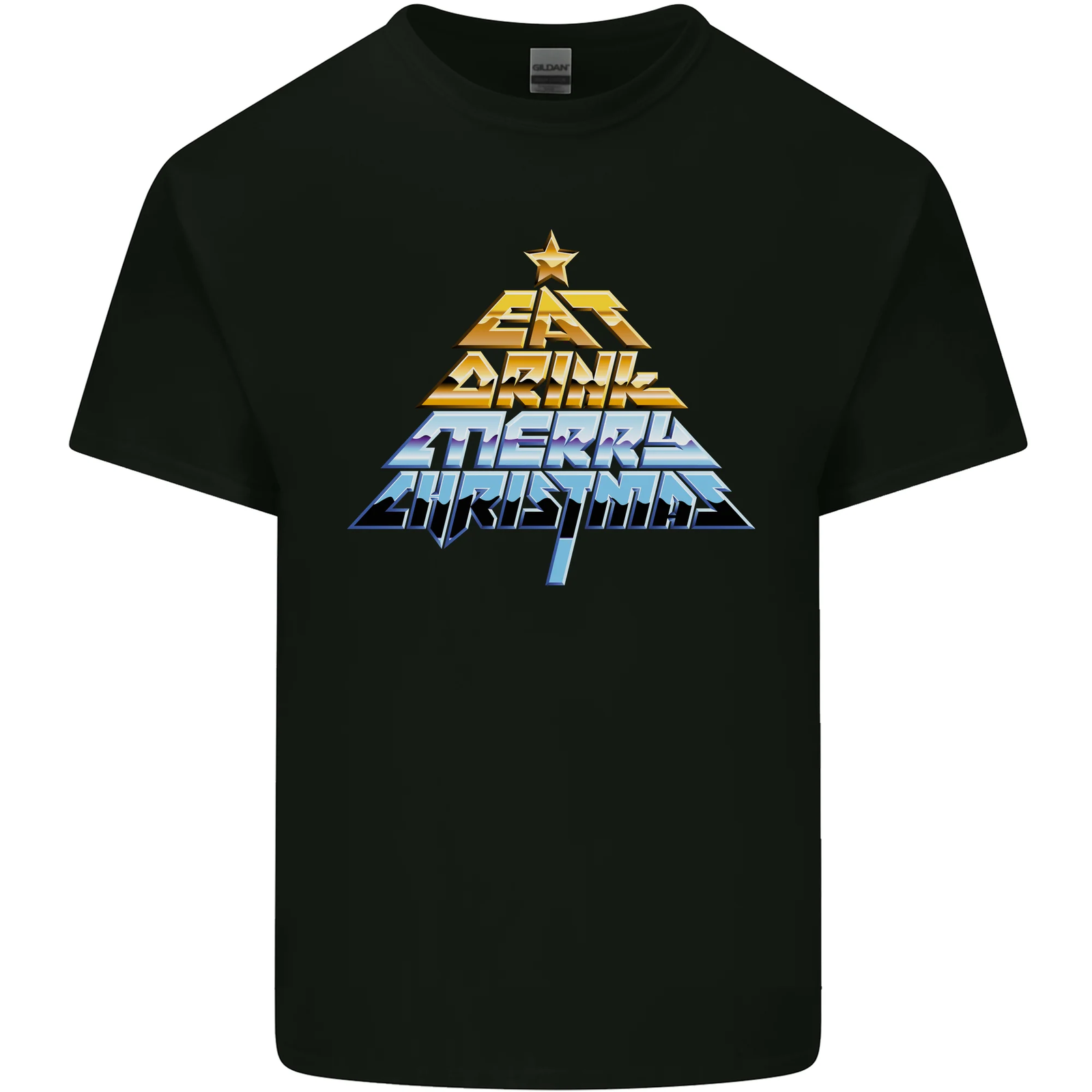 Heavy Metal Christmas Rock Music Xmas Mens Cotton T-Shirt Tee Top