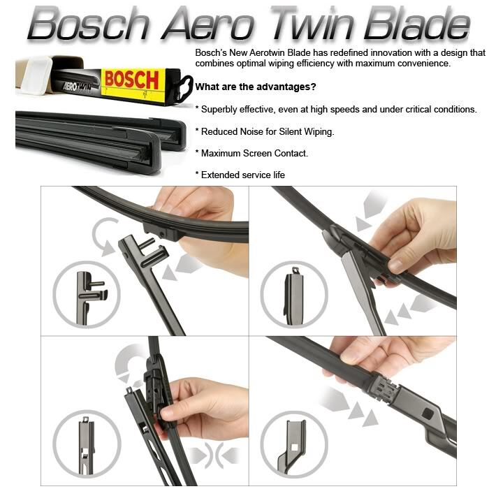 BOSCH AERO AEROTWIN FLAT Front Wiper Blade For: PEUGEOT 108 (14-)