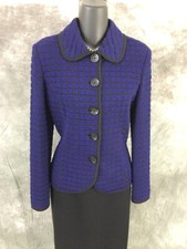 BEAUTIFUL St John jacket knit blue black suit blazer size 4