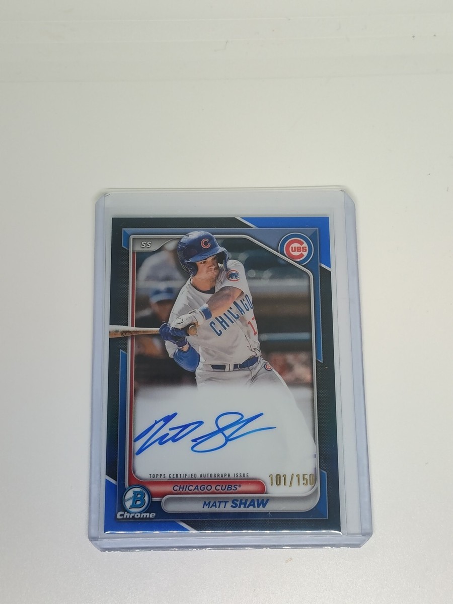2024 Bowman Matt Shaw Chrome Auto True Blue Refractor /150 Chicago 