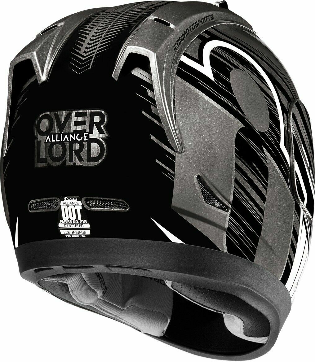 Icon Street/Road Helmet Alliance Overlord Black/Silver XL X