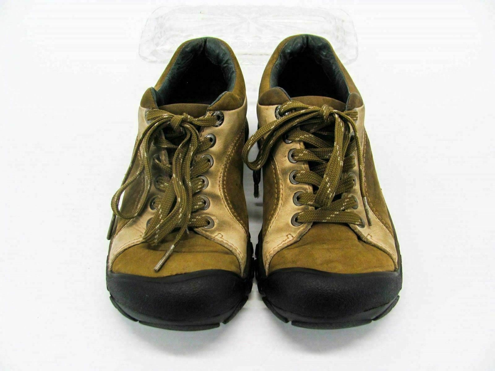 Scarpa donna Keen Briggs taglia 6M marrone pelle escursionismo Oxford sneaker usata qp