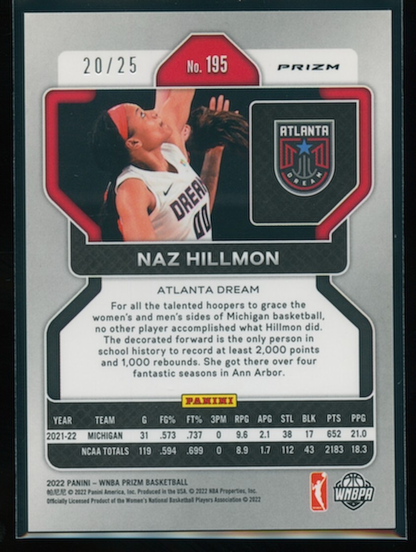 Naz Hillmon 2022 Panini Prizm WNBA Mojo #195 Rookie RC /25