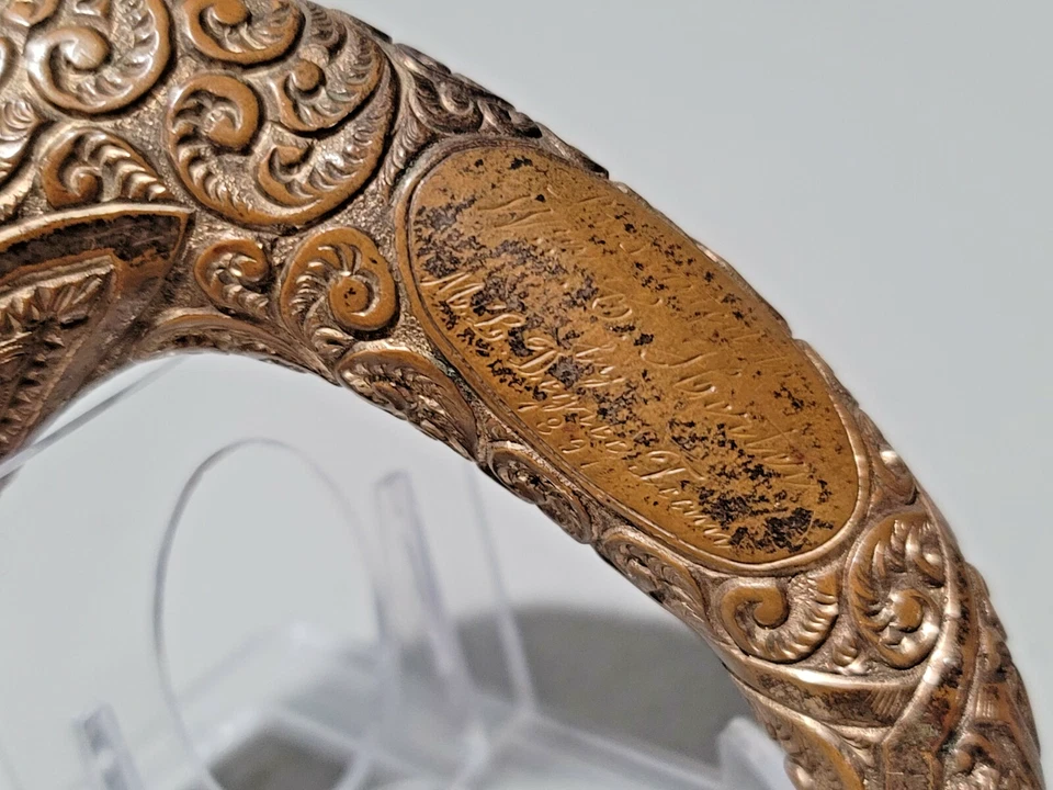 1891 Masonic Ornate Engraved Cane Top Signed "ML DEGREE TEAM" Freemasons - Image 2 of 4