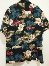 LOWES ~ Mens  Size  L  Aussie Australian  Hawaiian Shirt  Cars Colourful