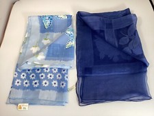 Two Vintage Scarves From Italy. 1960s Floral 62  X12   and 48  X16  