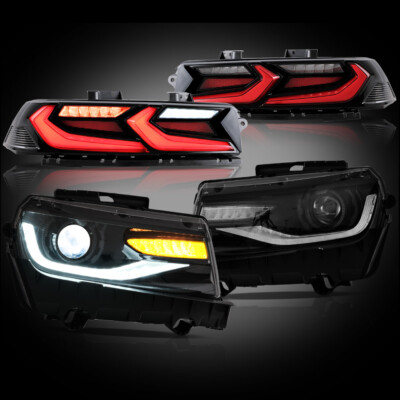 VLAND For 2014-2015 Chevrolet Camaro LED Headlights+Red Tail Lights Assembly