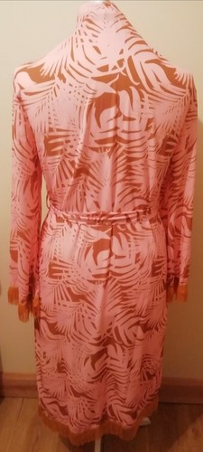 Missguided Plus Gown Cover Up NWOT UK16 EUR 44, NEW Pink & Brown Leaf Pattern - Picture 5 of 8
