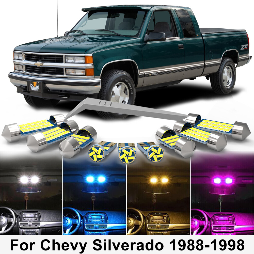 2 Map 1 Dome LED Interior lights for 1988-1998 Chevy Silverado GMC