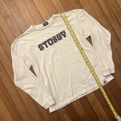 90s Vintage Mens STUSSY T-Shirt Graphic Tee Long Sleeve Made in