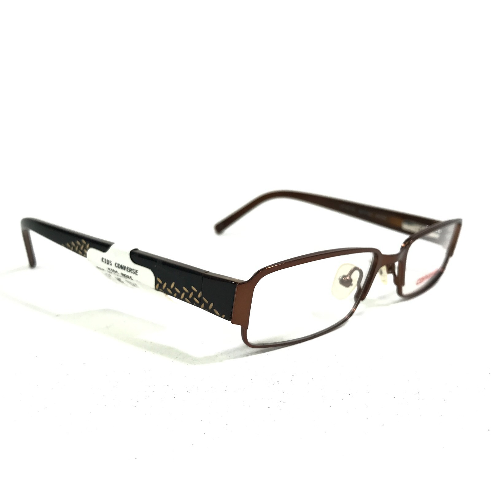 Converse Kids Eyeglasses Frames LET ME TRY BROWN Rectangular Full Rim 50-17-135 thumbnail 3
