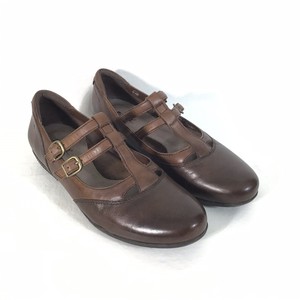 Earth Shoes Mary Janes Brown Leather Womans 7.5 Double Buckle Straps Two Tone | eBay