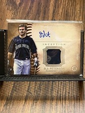 D.J. PETERSON 2015 BOWMAN INCEPTION DUAL AUTO JERSEY ROOKIE AUTOGRAPH PATCH RPA!