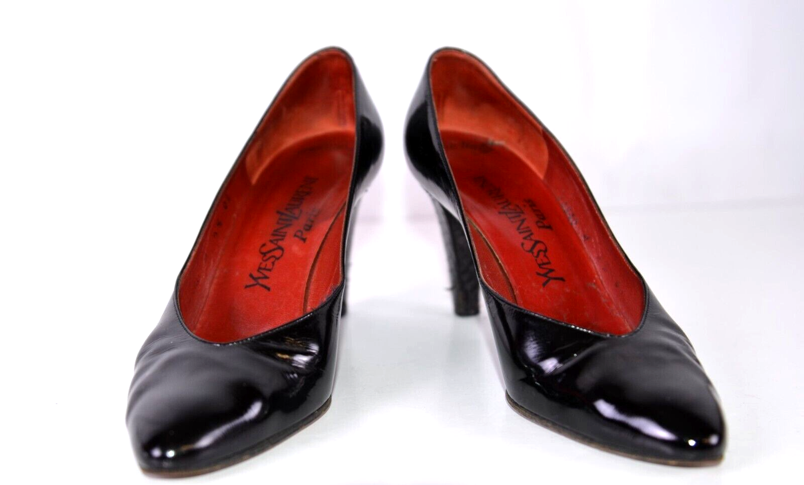 Decolte donna Yves Saint Laurent pelle laccata nere taglia 6 5 carriera tacco alto