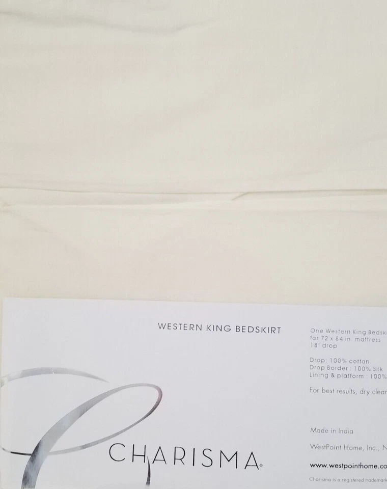 Charisma Marais Pearl Western California King Bed Skirt $145 NIP - Image 4 of 4