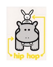 AWESOME HIP HOP Hippo and Bunny DJ COOL Vinyl STICKER/Auto DECAL