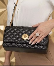 Versace Nappa Quilted La Medusa  Crossbody Black $1800Hot deal  Authentic