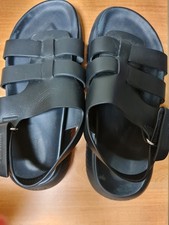 Hermes Doha Sandalen Leder schwarz. 40EU