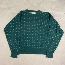 Vintage Abstract Knitted Jumper Patterned Grandad Chunky Knit Sweater Men's Xl