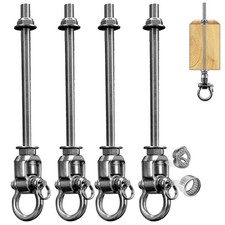 4 Heavy Duty Swing Hangers 360 Bearing Stainless Steel Swing Hooks 1000LBS