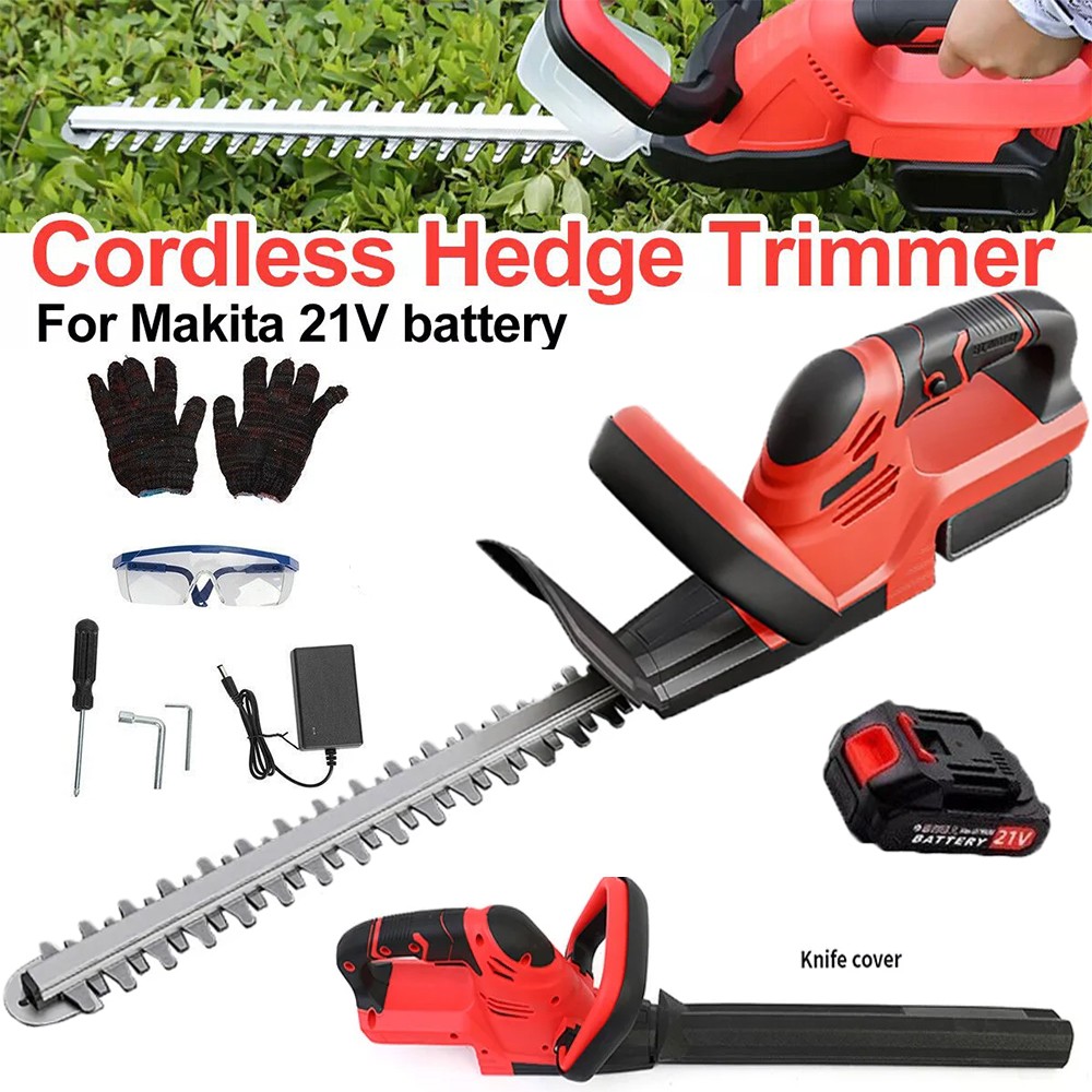 22" Hedge Trimmer Cordless Electric Hedge Bush Trimmer With Batteries & Charger