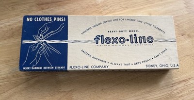 Vintage Flexo-Line Travel Clothesline Heavy Duty Model Sidney Ohio Original Box