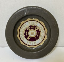 Vintage Mississippi State University Bulldogs SEAL Wood Plaque  1960-70s era