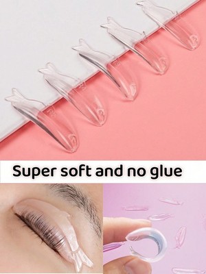 Baby Pink Super Soft No Glue Lash Lift Pads 5 Pairs Reusable Jelly Shields