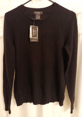 Lord & Taylor 100% Cashmere Long Sleeve Black Sweater Size M