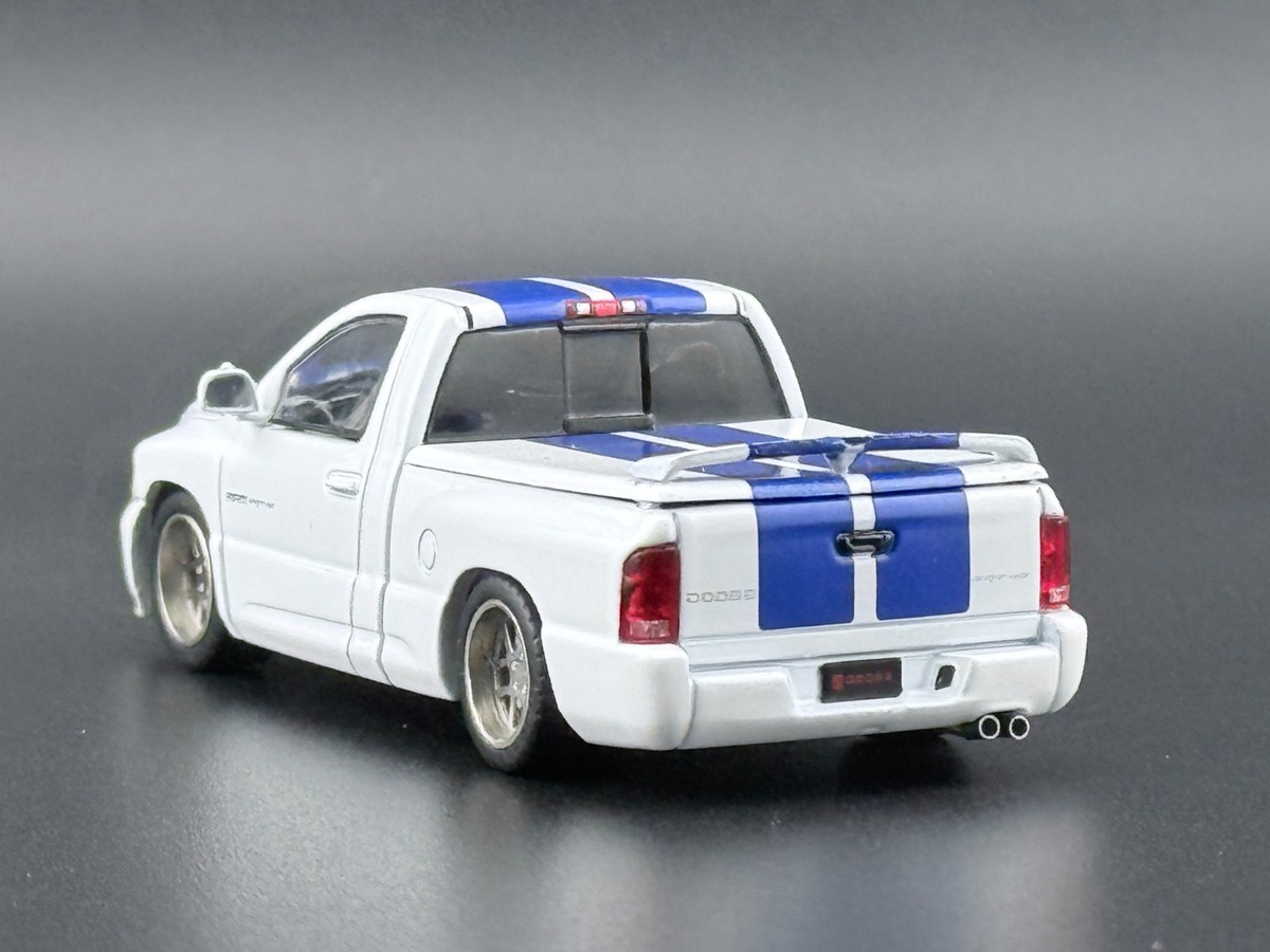 SHOOM64 2003 Dodge Ram SRT-10 Pickup White with Blue Racing
